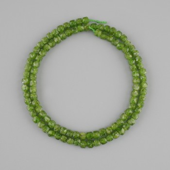 Diopsid-Perlen, natürlicher Stein, facettierte Würfel, ca. 3,5 x 3,5 mm, Länge ca. 39 cm