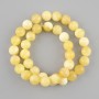 Gelbe Achatperlen, glatte Kugeln, Durchmesser 10 mm ±, Länge 38 cm ± auf Schnur