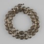 Rauchtopas-Perlen, facettierte, Durchmesser 9×8 mm, Länge ca. 37 cm, auf Schnur