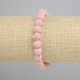 Armband rosa Vulkanlava, glatte Kugel, Durchmesser ca. 8 mm, Länge ca. 18 cm, elastisch