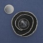 Magnetbrosche Akzent – Emaille, silberfarbenes Metall, 41 mm+