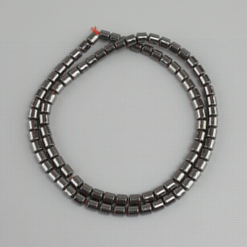 Hämatit-Zylinderperlen, Durchmesser 4x4 mm, Länge ca. 40 cm