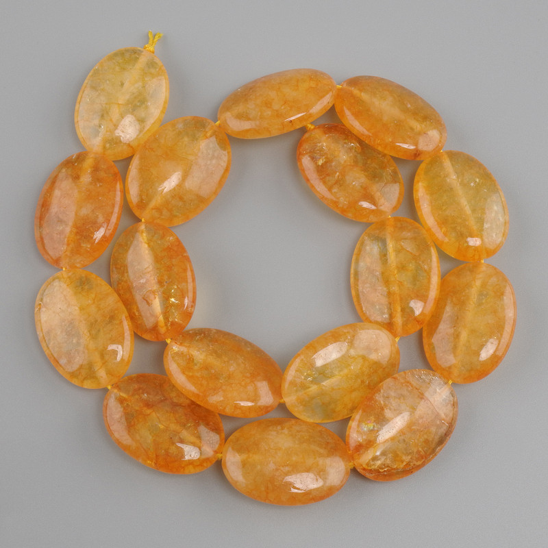  Citrin Tropfen-Perlen oval, Durchmesser 25x18mm, Länge ca. 39cm