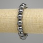 Hämatit facettierte Kugelarmband 12 mm +-, Länge ca. 18 cm +- Stretch