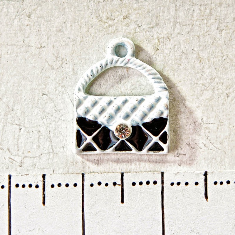 Schmuckzubehör – Anhänger Damenhandtasche, 15 mm, Packung 5 Stück