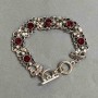 Armband aus rotem Glas in Quadratform, 21 cm ±, Toggle-Verschluss