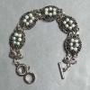 Armband mit grünen Strasssteinen Mallorca, 22 cm ± Toggle-Verschluss