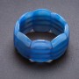 Armband Elite Achat blau auf Elastikband, abgerundete Glieder 4×2, 8 cm