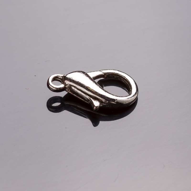 Preis pro Packung / 10 Stück. Karabinerhaken 1,4 × 0,8 cm, graues Metall