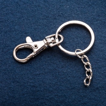 Preis pro Packung / 10 Stück – Basis für Schlüsselanhänger mit Karabiner, Durchmesser 3 cm, Länge 7–8 cm +