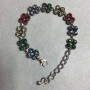 Armband mit bunten Kristallen, silberfarbenes Metall, 18–22 cm+