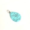 Tropfenanhänger aus grünem Türkis (gepresst) 2,5 × 1,8 cm