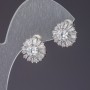 Ohrringe mit weißen Kristallen, Länge 1,2 cm