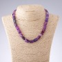 Achat-Halskette in violetten Tönen, rechteckige Perlen 10×14 mm, Länge 44 cm