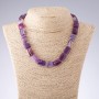 Achatkette in violetten Tönen, rechteckige Perlen, Maße 12 × 17 mm, Länge 44 cm