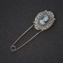 Nadelbrosche Kamee silberfarben 8 cm