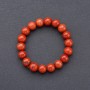 Elastisches Armband aus rotem Jaspis, glatte Perlen, Durchmesser 10 mm