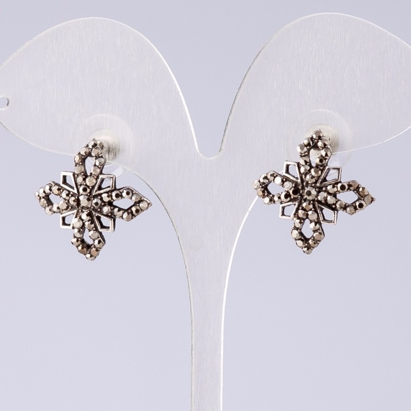 Ohrringe unter «Tropfen-Silber», Durchmesser 2 cm