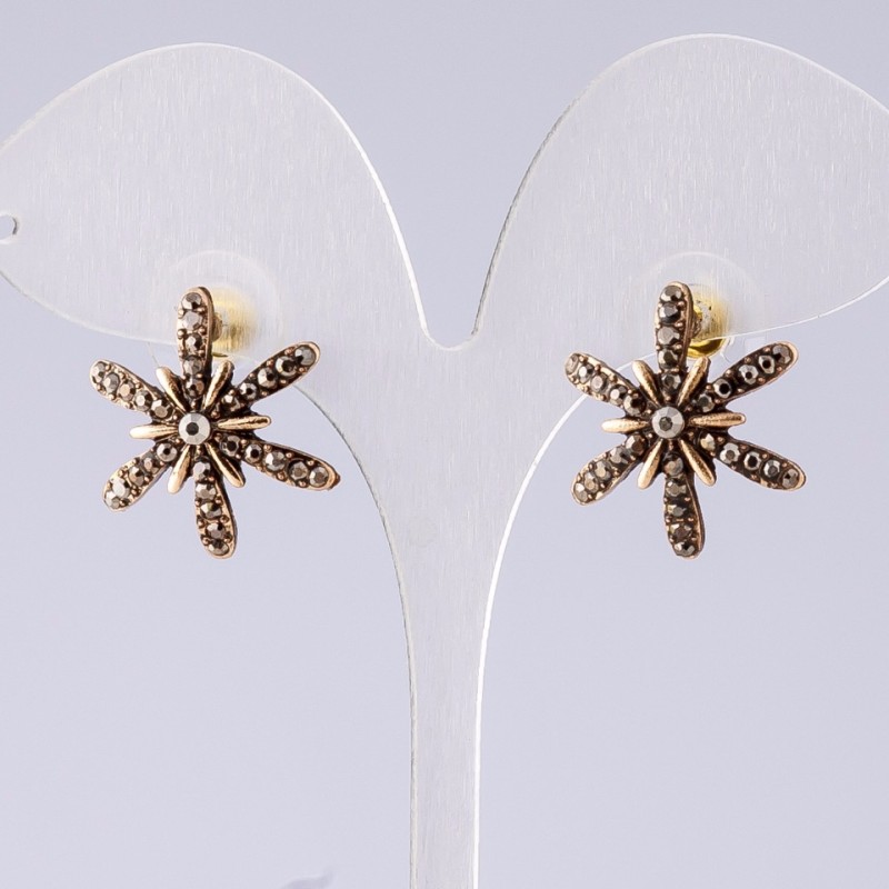 Ohrringe mit Tropfen-Silber, 2 cm Durchmesser