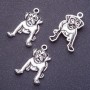 Schmuckzubehör Anhänger Bulldogge L, 5 mm Ø d1-1, Silber-Finish, Verpackung 20 g ± 11 Stück