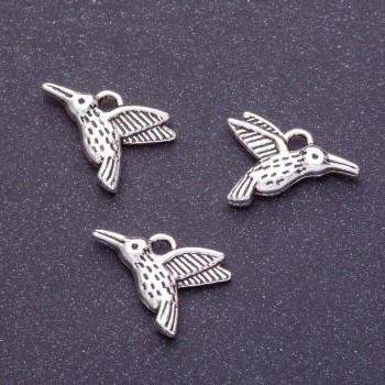 Anhänger Kolibri, Schmuckzubehör, Länge 11×16 mm, Durchmesser 1 mm, Verpackung 20 g ± 13 Stück