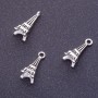 Anhänger-Schmuckzubehör Eiffelturm, Länge 16 mm, Ø 1–1,5 mm, silberfarbene Oberfläche, 20 g ± 23 Stk