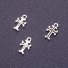 Schmuckzubehör Anhänger Kreuz, Länge 11 mm, Ø 1,1–1,5 mm Fass., 20 g, ±93 Stück, Farbe Silber