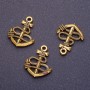 Schmuckbeschläge – Anhänger Anker, Länge 24 mm, Ø 1 mm, Farbe Altgold, Verpackung 20 g ± 11 Stück