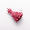 Rohling für Handarbeiten: Miniatur-Pinsel mit Ring 'Seide', Farbe Marsala, Länge 2 cm, Durchmesser 5 mm, Preis pro Stück