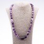 Halskette „Midi“ aus Naturamethyst, Durchmesser der Perlen 10–26 mm, Länge 65 cm