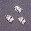 Schmuckzubehör Anhänger Mäuschen, 15×9 mm, Metallgrau, matt, Gewicht ca. 20 g, ± 20 Stück