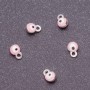 Anhängerzubehör 'Augen', Durchmesser 4 mm, Länge 6 mm, rosa Emaille, Metall, graue Oberfläche, 14 Stück