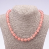 Kette aus natürlichem Chalzedon, glatte Kugeln, Durchmesser 10 mm, Länge 45 cm