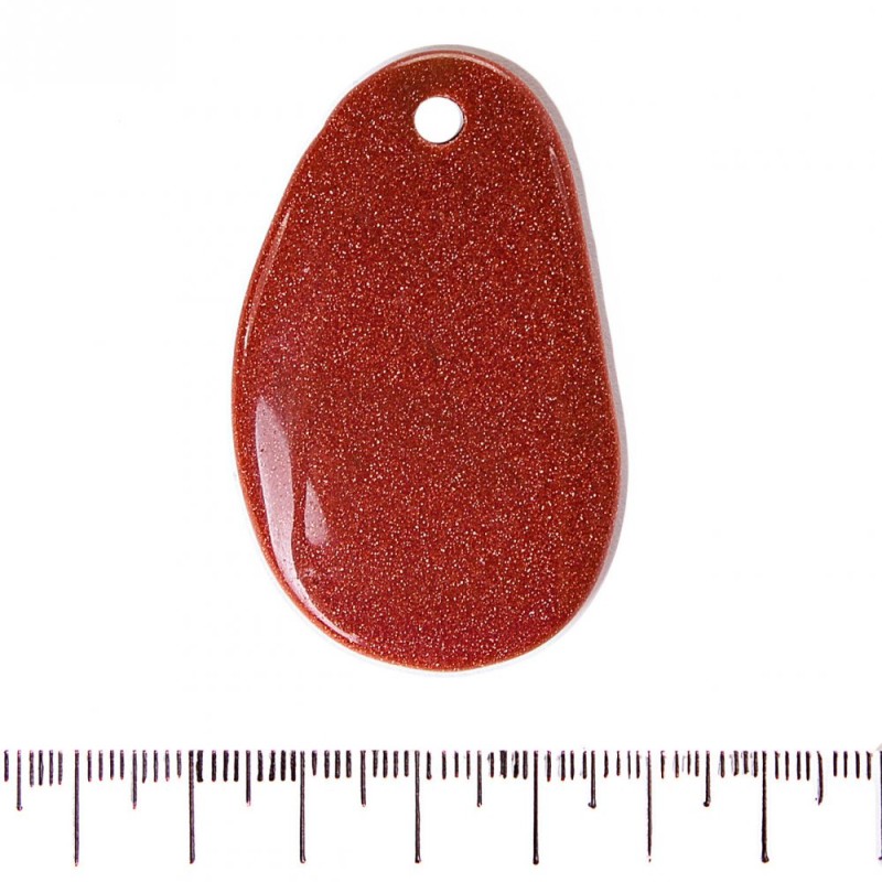 Anhänger Aventurin (synthetisch) Goldener Sand (synthetisch) (55×35 mm)