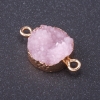 Verbindungsstück „Rosa Schnee“ Metallfarbe Gold, L 1 mm, Durchmesser 14 mm Kunststoff