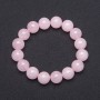 Armband aus Rosenquarz auf elastischem Band, glatte Kugel, Durchmesser 12 mm+
