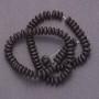 Schungit-Rondellperlen auf Schnur, glatt, künstlich, Durchmesser 10×4,5 mm, Länge ca. 38 cm