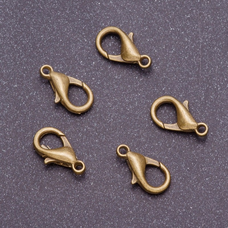 Karabiner-Verschluss, Länge 16 mm, bronzefarben (Packung 10 Stück)