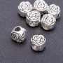 Perle 'Rose' im Pandora-Stil, Maße 11×8 mm, Länge 9 mm, Loch Ø 5 mm, Verpackung 20 g, 7 Stück