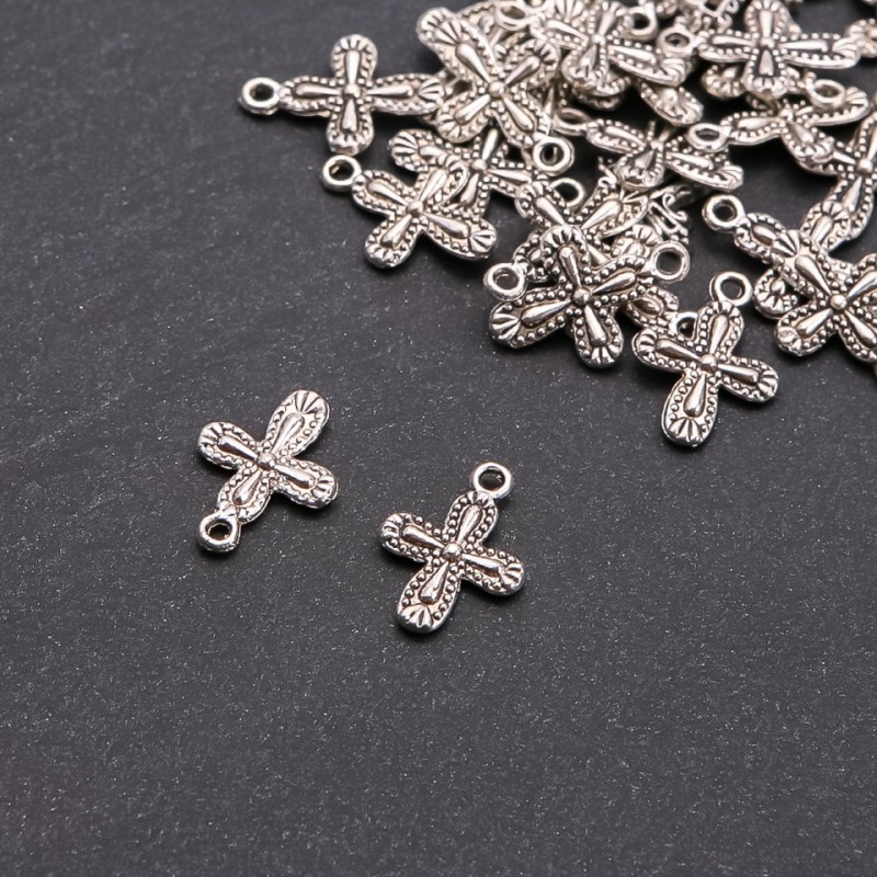Kreuzanhänger – Schmuckzubehör, Abmessungen 19×14 mm, Gewicht ca. 20 g, ± 25 Stück