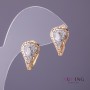 Xuping Ohrringe mit griechischem Muster und weißen Strasssteinen, Durchmesser 11 mm, Länge 18 mm, goldfarben