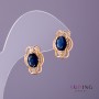 Ohrringe Xuping mit blauen Steinen, Durchmesser 11 mm, Länge 15 mm, 18K-Vergoldung