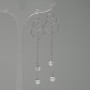 Ohrringe "Itaolao" "Perlen", Durchmesser 18 mm, Länge 85 mm, Farbe Silber