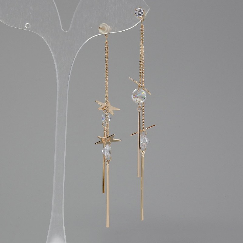 Ohrringe „Itaolyao“ mit Kristallen, Durchmesser 12 mm, Länge 95 mm, Goldfarbe