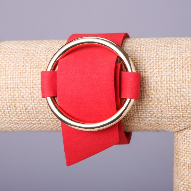 Rotes Filzarmband mit Schnalle »Nubuk-Farbton Metall« Gold