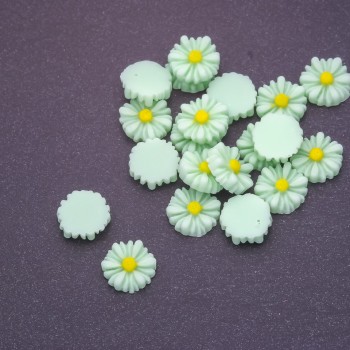 Cabochon Kamillegrün Acryl, Durchmesser 12 mm, Verpackung 22 Stück