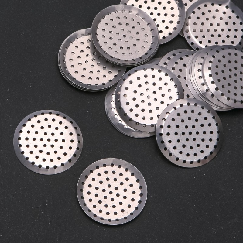 Broschenbasis 'Sieb' Ø 30 mm, Verpackung: 31 Stück