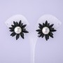 Ohrstecker 'Schwarze Blume', Durchmesser 28 mm