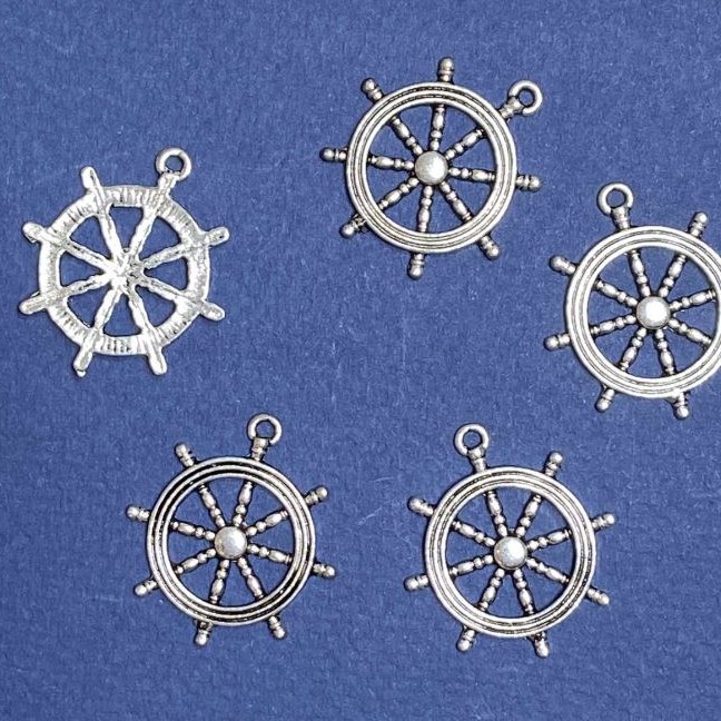 Schmuckzubehör Anhänger 'Steuerrad' 25 × 28 mm, Packung 10 Stück