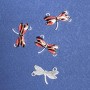 Konnektor Libelle Schwarz-Rot-Emaille, 22×16 mm, Ausführung 4 Stück